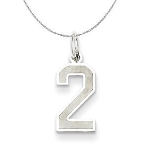 Sterling Silver, Jersey Collection, Medium Number 2 Necklace - 24 Inch